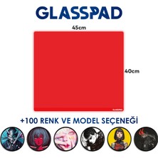 Cam Mouse Pad - Kırmızı - Premium Temperli Cam - 45X40 cm [medium]
