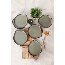 Keramika Reaktif Yeşil Serenity Servis Tabağı 27 cm 6 Adet Q84