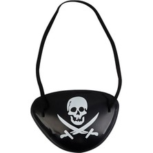 LTG Nova Siyah Renk Kuru Kafa Baskılı Plastik Korsan Göz Maskesi Korsan Göz Bandı