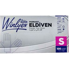 Reflex Winlyex Pudrasız Eldiven S Beden 100'lü Gıda ve Ev Kullanımı İçin Uygun Beyaz Eldiven
