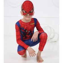 Sedirli Kostümü Örümcek Adam Kostüm 2 Maskeli Erkek Çocuk Renkli L Beden