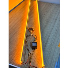Öztürk Oto Aksesuar Cam Kenarı Yanıp Sönen LED Lamba 2’li – Uzaktan Kumandalı, 12 Modlu, Sarı Işık (12V) 120 cm