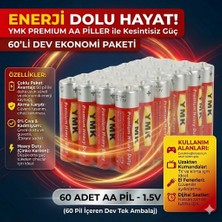 Lunitech Alkalin Aa Kalem Pil, 1,5V (Oyuncak - Mause - El Feneri ), 60'lı Paket Ymk