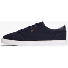 Tommy Hilfiger Th Düşük Profilli Vulkanize Kanvas Kadın Mavi Sneaker FW0FW09102DW6
