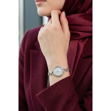 inStyle Beyaz Kadran Zincirli Gümüş-Beyaz Kadın Kol Saati