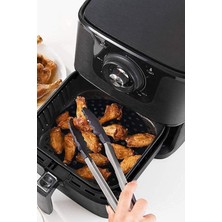 Marsilyan Buffer® Siyah Isıya Dayanıklı Yıkanılabilir Silikon Fırın ve Airfryer Yuvarlak Model Pişirm