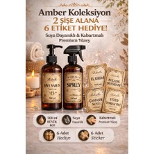 Alubrella Plastik Fısfıs ve Pompalı Amber Şişe 500 ml X2 ve 6'lı Etiketleri