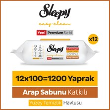 Sleepy Easy Clean Premium Arap Sabunu Katkılı Yüzey Temizlik Havlusu 1200 Yaprak Günlük Kullanım