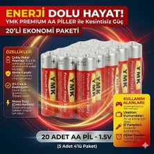 Lunitech Alkalin Aa Kalem Pil, 1,5V (Oyuncak - Mause - El Feneri ), 20'li Paket Ymk