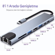 Marsilyan MacBook ve Laptop Uyumlu Çok Fonksiyonlu Usb-C Dönüştürücü - Alüminyum Gövdeli Hub
