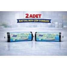 Bezos Star Plus Standart Battal Boy Çöp Torbası 75X90 cm 10LU Dayanıklı Büyük Boy Çöp Poşeti 2 Adet