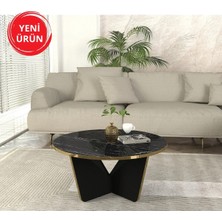 Dekorister Lagerta Orta Sehpa Siyah Mermer - Siyah