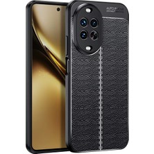Microcase Huawei Nova 14 Pro ile Uyumlu Leather Serisi Deri Efekt Silikon Kılıf - Siyah AL3337