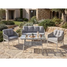 Tu Tienda Üsküdar Alüminyum Ip Örgülü 2+1+1+MASA(70*120) Bahçe Balkon Mutfak Takımı