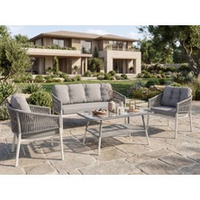 Tu Tienda Üsküdar Alüminyum Ip Örgülü 2+1+1+MASA(70*120) Bahçe Balkon Mutfak Takımı