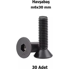 Venoa M6X30 mm Havşabaş Imbus Civata 10.9 Kalite Siyah DIN7991 Alyan Vida – 30 Adet