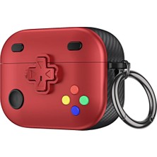 Caseonn Apple Airpods Pro 3 Kılıf Gamepad Tasarımı Kilitli Kapak Kırmızı