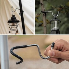 Marsilyan Buffer® Kamp Için Çok Fonksiyonlu S-Şekilli Direk Askısı Kaymaz Paslanmaz Çelik Eşya Asma K