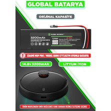 Global Batarya Xiaomi Mi Vacuum Mop Pro Akıllı Robot Süpürge Bataryası 14.8V 3200mAh Li-ion Pil (Orijinal Kapasite)