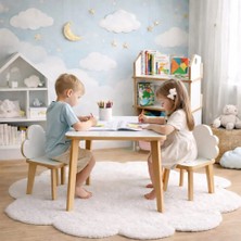 Yaz Sil Yüzeyli Çocuk Aktivite Masa Sandalye Takımı - Çift Bulut Sandalye