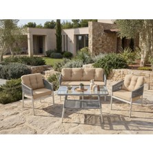 Tu Tienda Üsküdar Alüminyum Ip Örgülü 2+1+1+MASA(70*120) Bahçe Balkon Mutfak Takımı