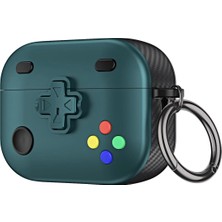 Caseonn Apple Airpods Pro 3 Kılıf Gamepad Tasarımı Kilitli Kapak Yeşil