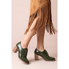 Analin Shoes Kadın Hakiki Deri Bağcıklı Oxford Topuklu Ayakkabı