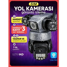 Conio 6mp 4g Sım Üçlü Lens Ptz Güvenlik: 360° Panoramik, 7/24 Kayıt, Hareket Alarmı, Gece Görüş, Su Geçirmez Dış Kamera