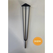 Beasym 40CM Metal Siyah Masa Firkete Ayağı ve Takımı 4 Lü