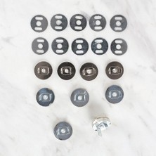 Marsilyan Loren Manyetik Mat Gümüş Metal 5 Li Çıt Çıt Set