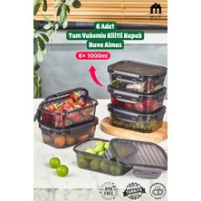 Muf Home Qlux Ideas 6'lı Tam Vakumlu Kilitli Saklama Kabı Seti 6x 1000 ml - Hava Almaz, Erzak Kabı Bpa Free