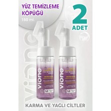 Vione Yüz Temizleme Köpüğü Karma ve Yağlı Ciltler Için Arındırıcı & Canlandırıcı Özel Masaj Başlıklı Fırça 150ML 2 Adet
