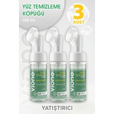 Vione Yüz Temizleme Köpüğü Kuru Ciltler Için Yatıştırıcı Nemlendirici Özel Masaj Başlıklı Fırça 150ML 3 Adet