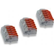 Hit Dükkan 3 Adet 5 Girişli Mandallı Klemens Kablo Birleştirici Konnektör Set