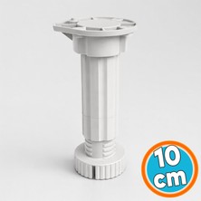 Nzb 1 Adet Ayarlanabilir (10+2 Cm) Plastik Ayak Dolap Mobilya Tezgah Yükseltici Yükseltme Ayağı Gri