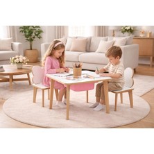 Asrimo Yaz Sil Yüzeyli Çocuk Aktivite Masa Sandalye Takımı - Renkli Çekmeceli / Bulut Sandalye