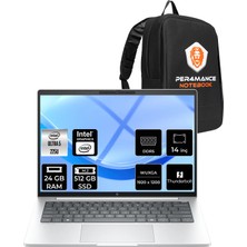 Hp Elitebook 8 G1I Intel Core Ultra 5 225U 24GB 512GB SSD 14" Fhd+ Fdos Taşınabilir Bilgisayar & Per4 Çanta AD4H1ETPN312