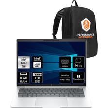 Hp Elitebook 8 G1I Intel Core Ultra 7 255U 8gb 1tb SSD 14" Fhd+ Fdos Taşınabilir Bilgisayar & Per4 Çanta CS7R0ETPN303