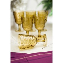 İsmiyle Al Akrilik Amber 6'lı Kadeh & Su Meşrubat Kahve Yanı Bardağı 450 ml ( Cam Değildir )