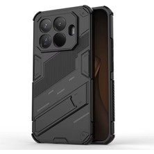 Microcase Xiaomi 15T Matrix Serisi Armor Standlı Perfect Koruma Kılıf - Siyah AL3416