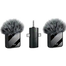 Zyga Kablosuz Yaka Mikrofonu Tip-C Android Iphone Stüdyo Mikrofonu Için Ses Video Canlı Yayın Oyun