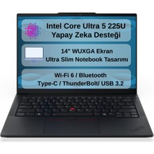Lenovo Thinkpad E14 Gen 7 Intel Core Ultra 5 225U 16GB 512GB SSD 14"wuxga Freedos Taşınabilir Bilgisayar 21SYS4RTTX