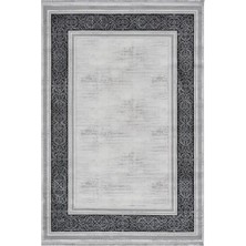 Türkeri Halı Edge Serisi Klasik Desenli Gri Krem Modern Salon Halısı – Çerçeveli Akrilik Halı