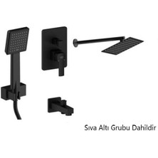 GPD Ankastre Duş Seti (Siyah) Pedra Basmalı BNS06-S