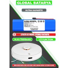Global Batarya Lydsto R1 Vacuum Uyumlu Akıllı Robot Süpürge Bataryası 14.4V 7000mAh Li-Ion Pil (Ultra Kapasite)