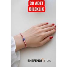 NF ND ENEFENDİ 30 Adet Nazar Boncuklu Marteniçka Bileklik Şans Arkadaş Sevgili Eş Çocuk Hediye Bahar Bilekliği