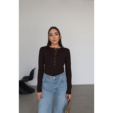 Özge Özgenç Çıtçıtlı Uzun Kollu Bluz