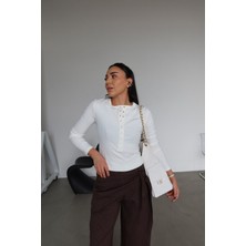 Özge Özgenç Çıtçıtlı Uzun Kollu Bluz