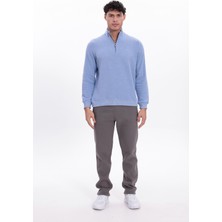 Rowinger Yarım Fermuarlı Dik Yaka Selanik Örme Erkek Sweatshirt