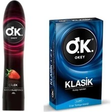 Okey Çilek 50 ml Jel + Klasik 10'lu Prezervatif